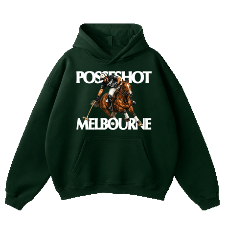 POLO POSSE FRONT PRINT HOODIE [BLACK , BLUE AND GREEN]