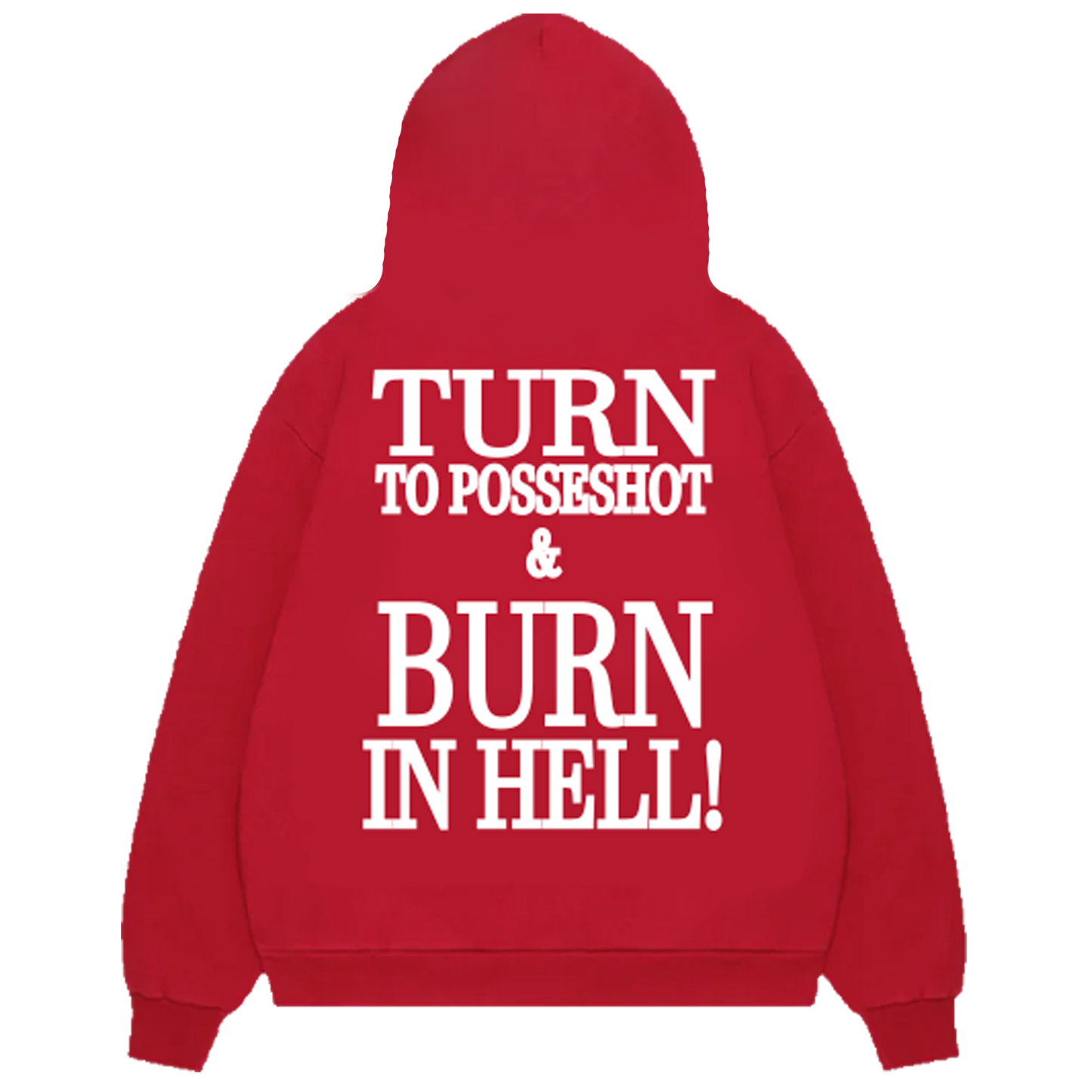 RED HOODIE WITH BARBED WIRE ARMS + HELL BACK!